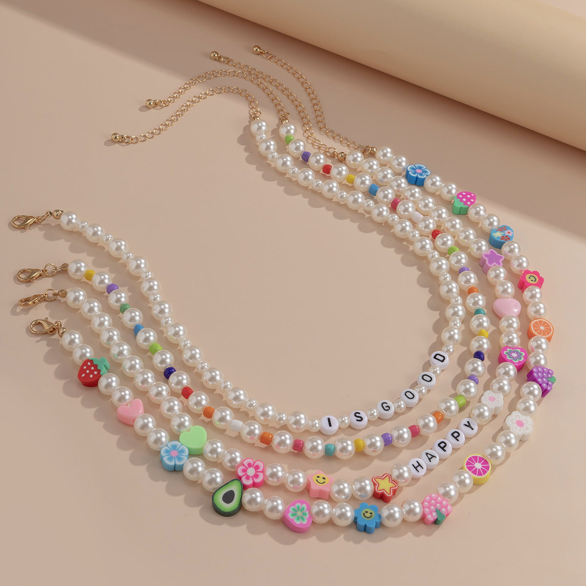 Planderful Vienna Verve Multi Layer Imitation Pearl Necklace For Women Elegant Holiday Style