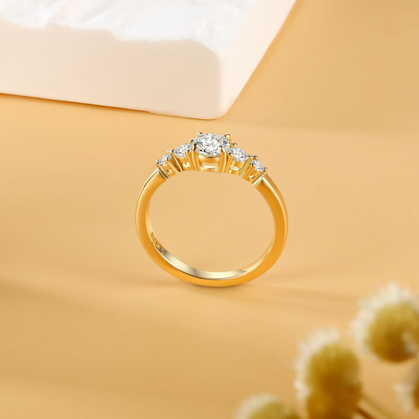 Cross-Border Explosion 925 Zircon Women's High-End Ring