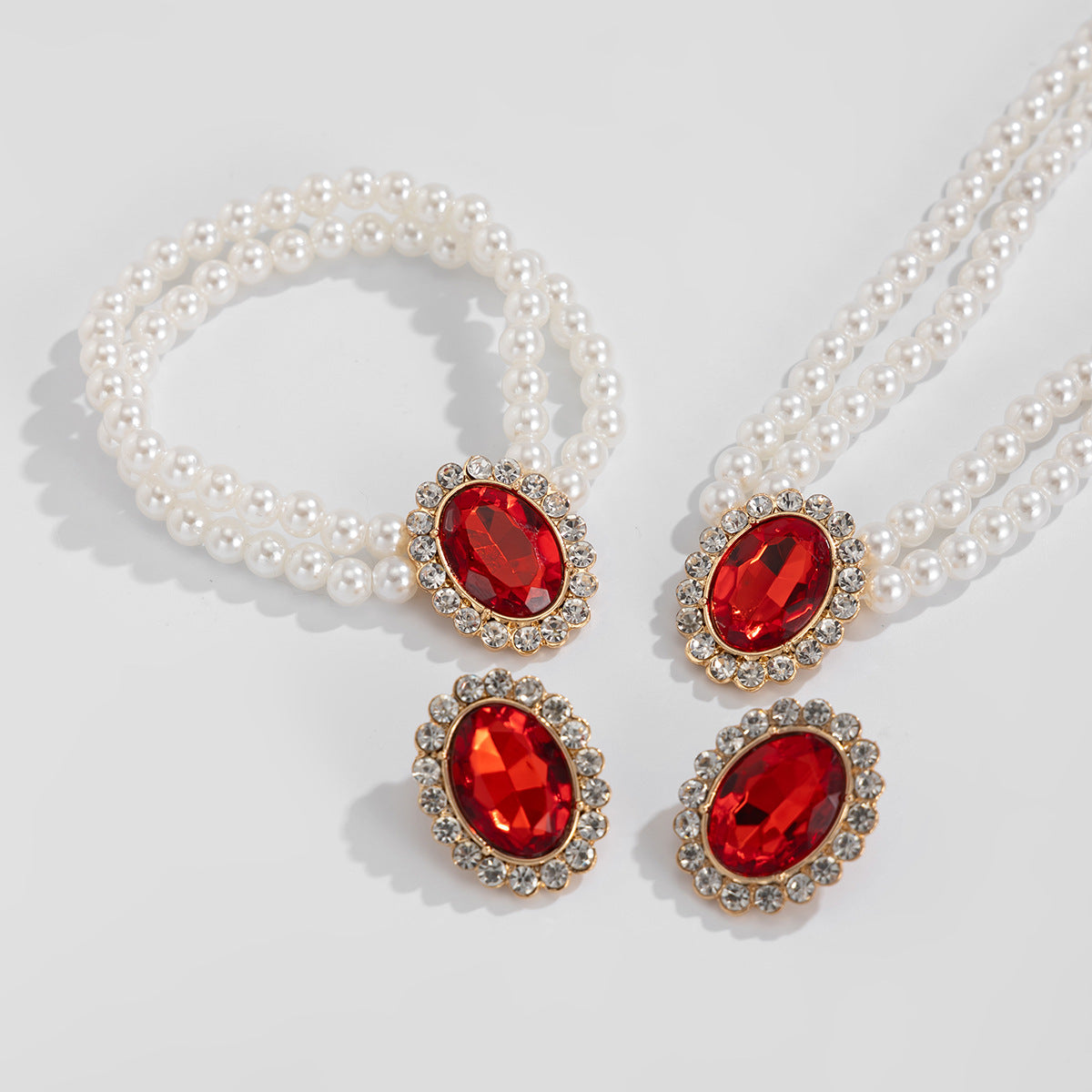 Planderful Vienna Verve Collection – Elegant Retro Pearl and Zircon Jewelry Set