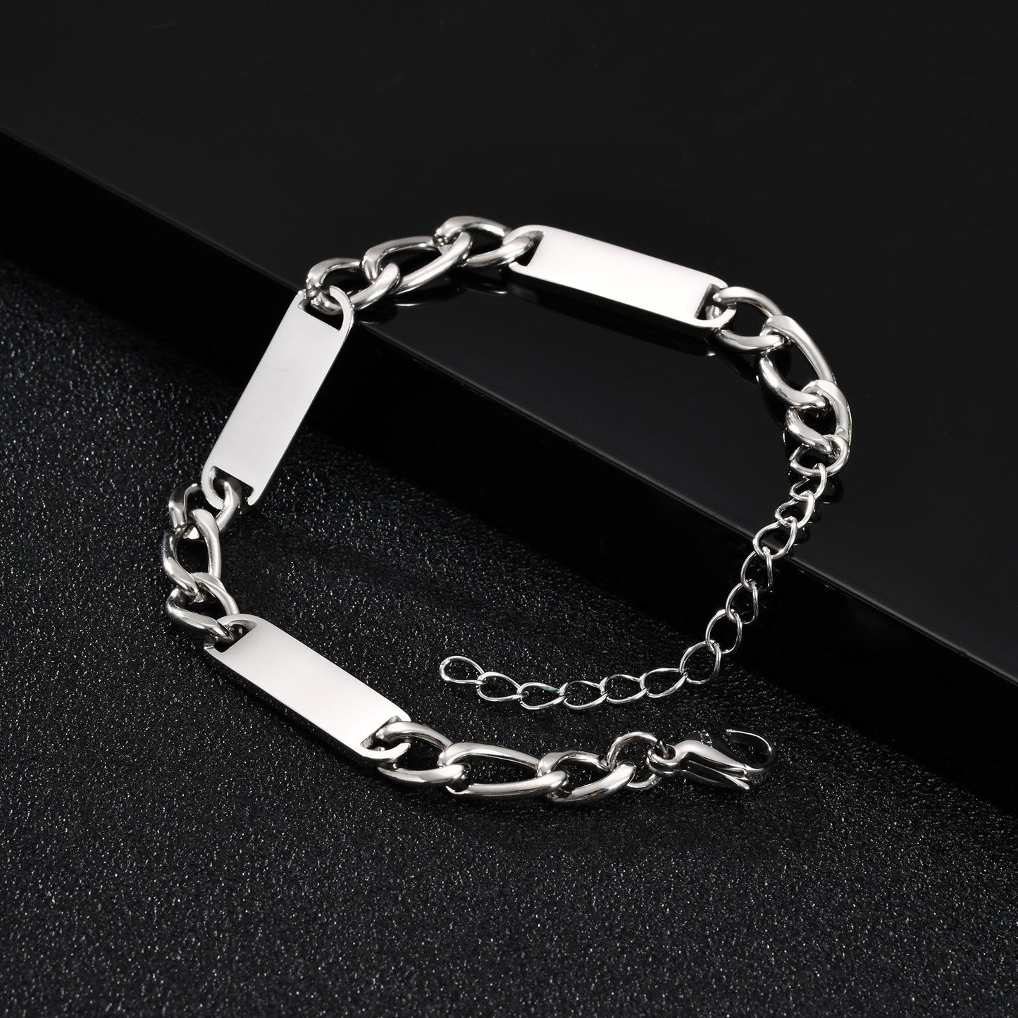 Planderful Mens Stainless Steel Personalized Bracelet
