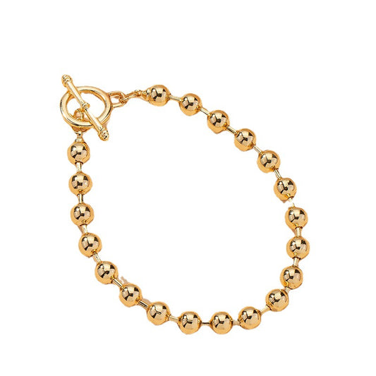 Fashionable Metal Bracelet with Bead Detail - Vienna Verve Collection