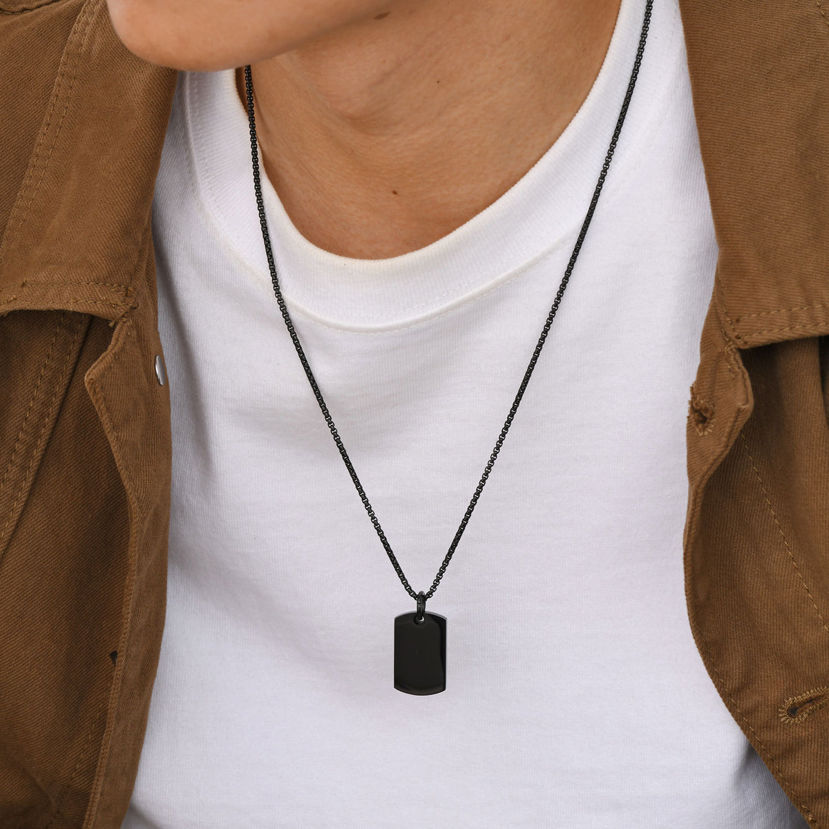 Geometric Stainless Steel Necklace for Men