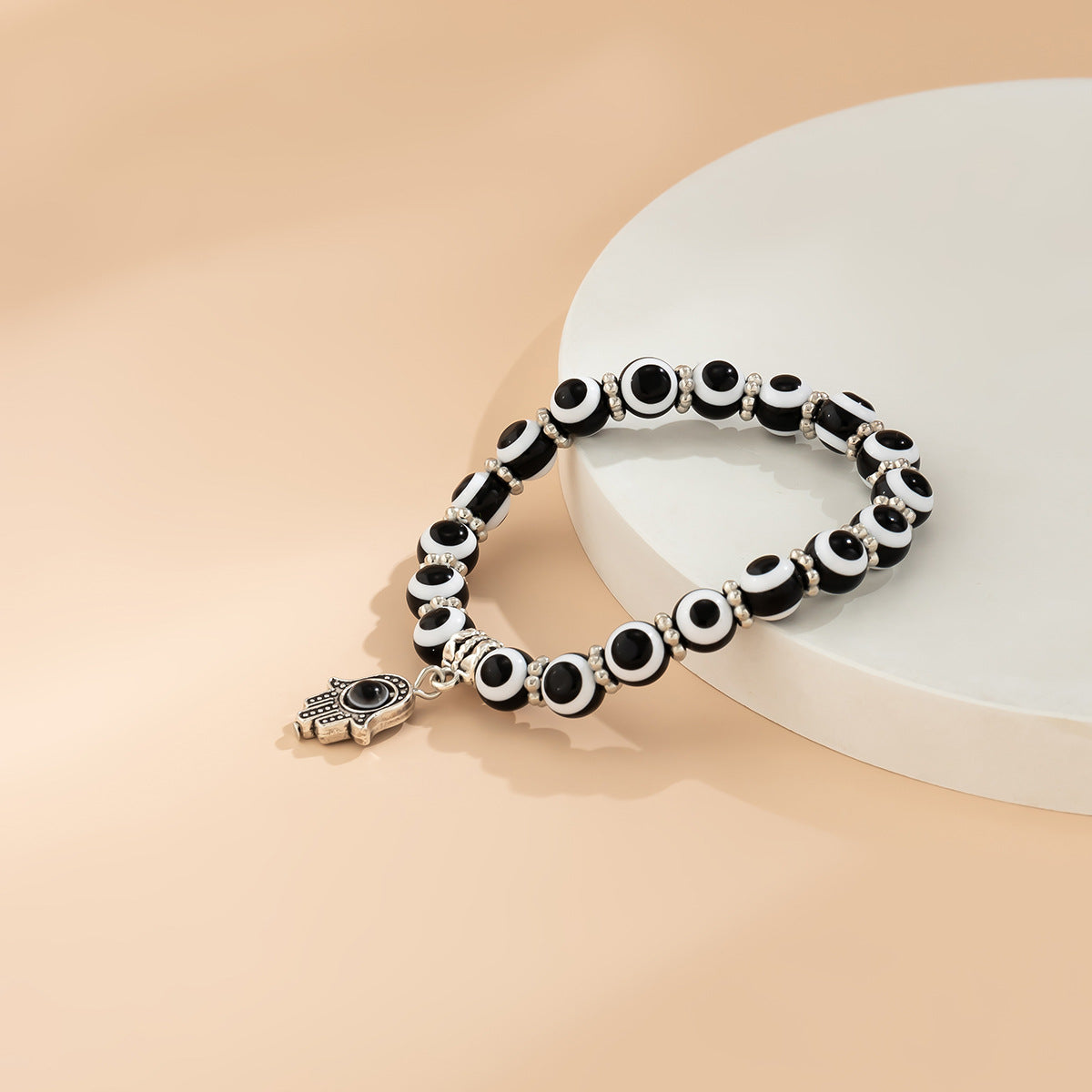 Planderful Beaded Eye Palm Pendant Bracelet Personalized European Style Statement Jewelry for Women