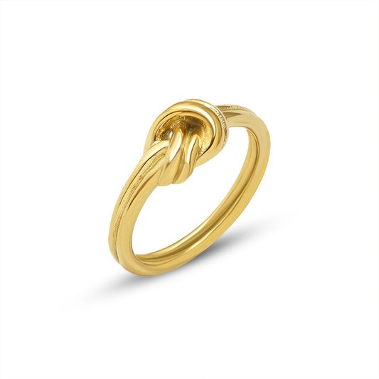 Italian Internet Celebrities Personality Knot Ring - Titanium Steel & 18K Gold