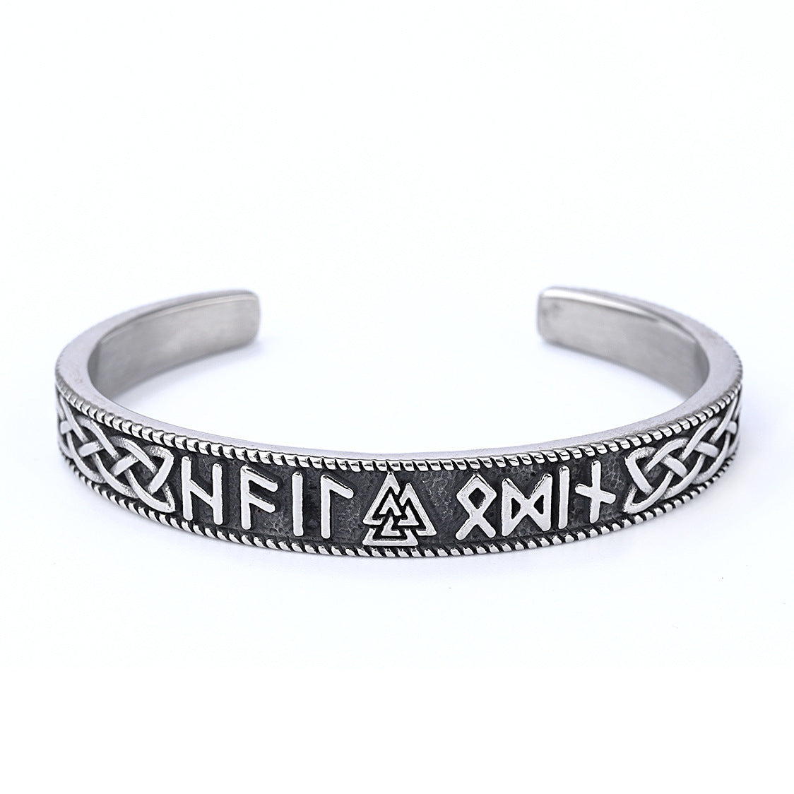 Steel Bracelet – Vintage Nordic Viking Rune Triangle Knot