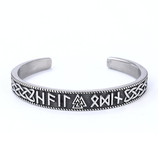 Steel Bracelet – Vintage Nordic Viking Rune Triangle Knot