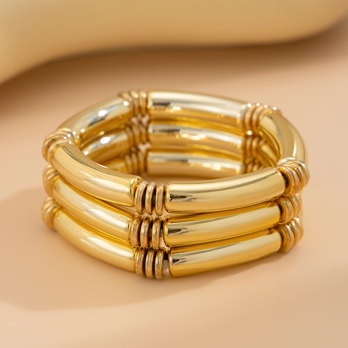 Planderful Vienna Verve Retro Beaded Elbow Bracelet Set For Women Geometric Statement Jewelry