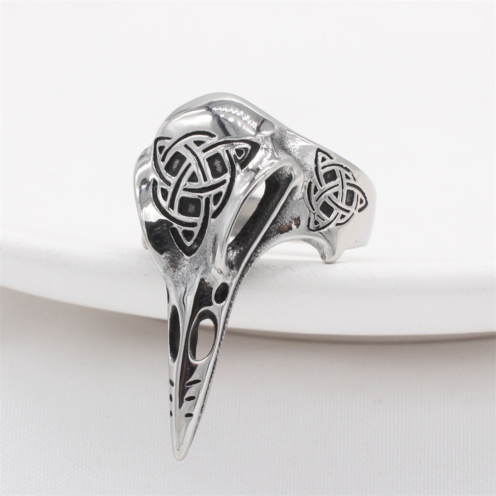 Planderful Everyday Genie – European and American Personalized Retro Viking Long-Pointed Men's Titanium Steel Ring