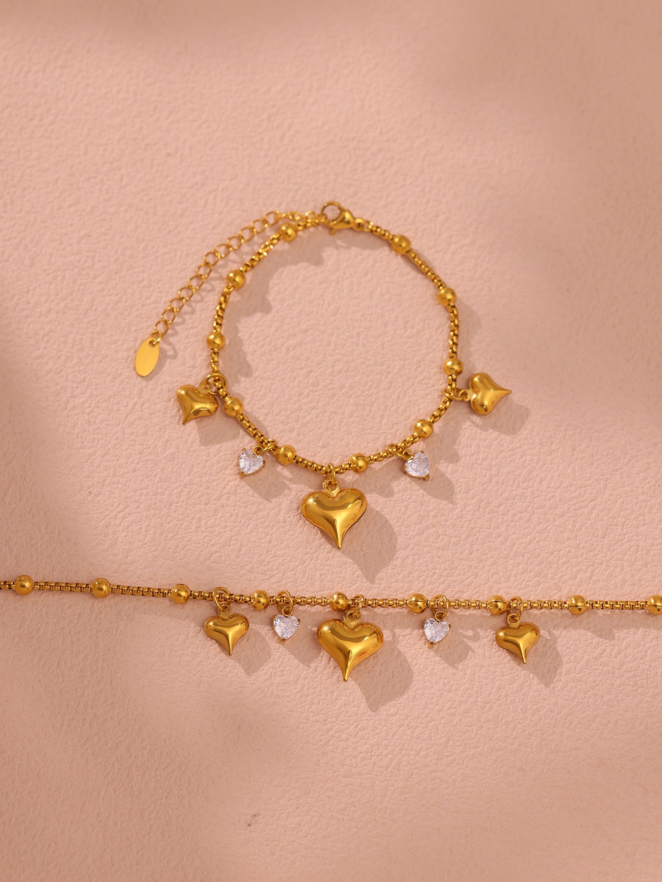 Planderful Bead Love Pendant Bracelet For Her 18K Gold
