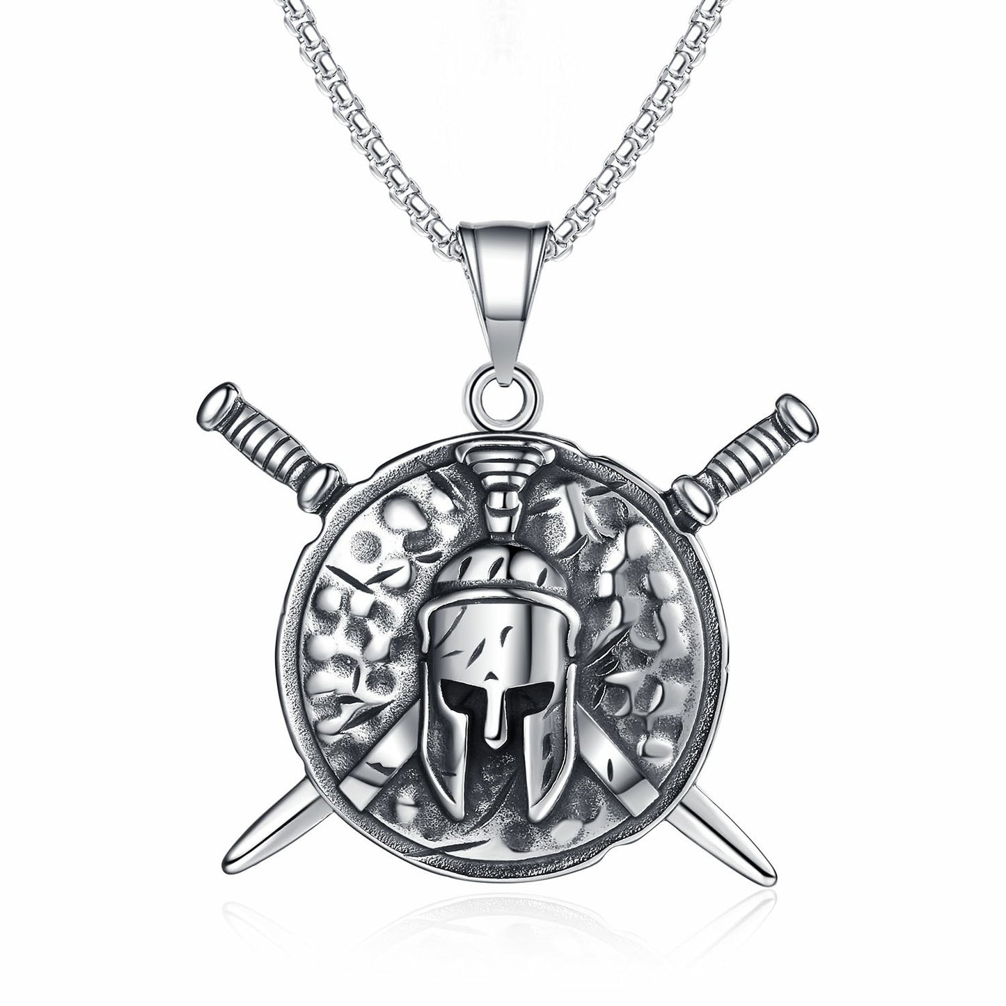 Steel Necklace – Statement Viking Warrior Pendant