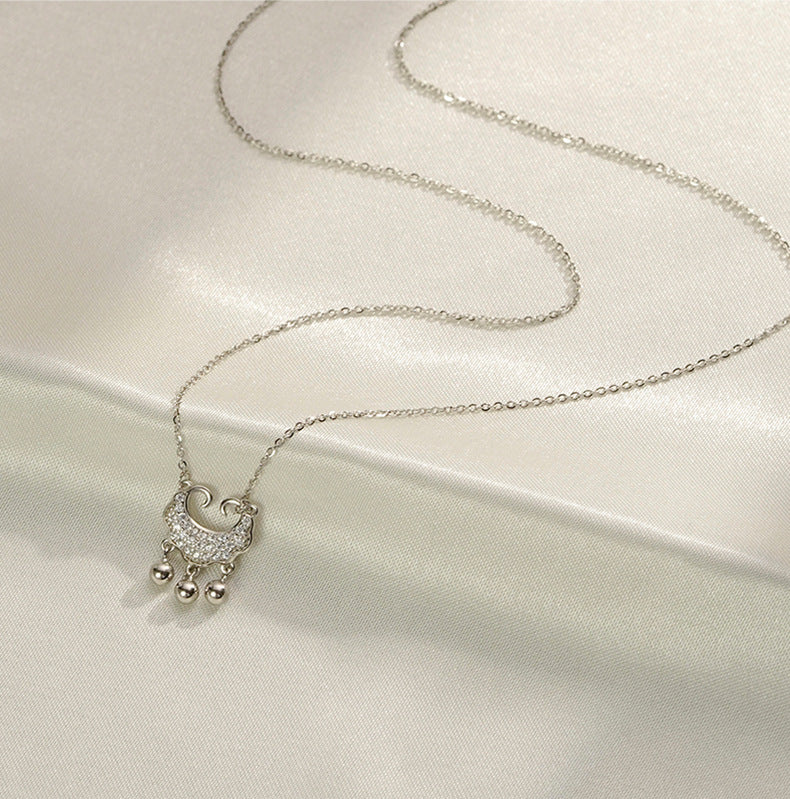 Ruyi Ping An Lock Silver Necklace Women's Light Luxury Jewelry