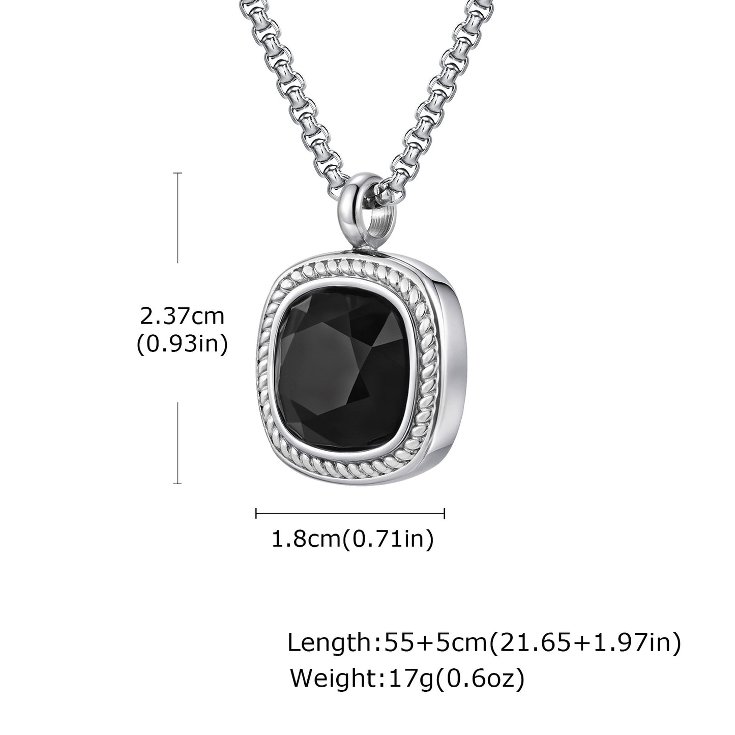 Planderful Titanium Steel Square Pendant for Men Versatile