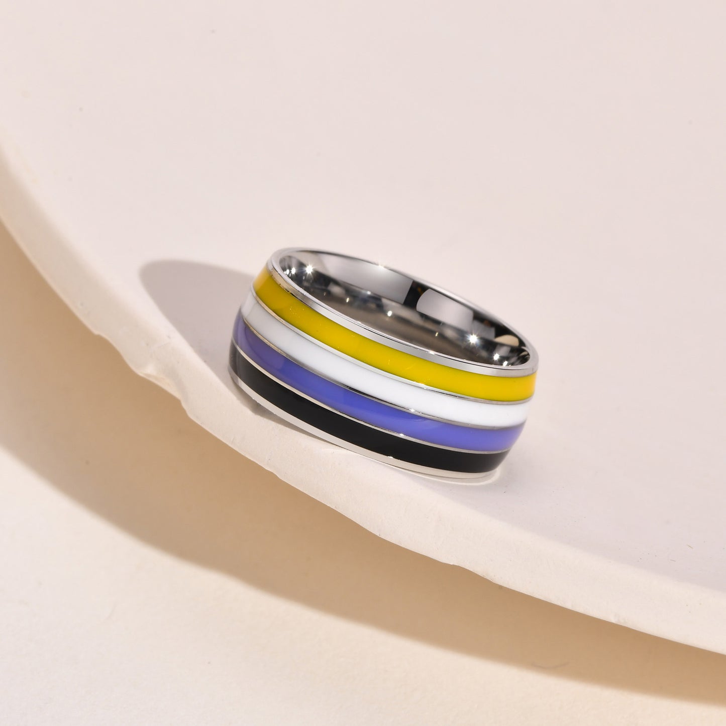 Colorful Titanium Steel Bunting Rings For Men Planderful