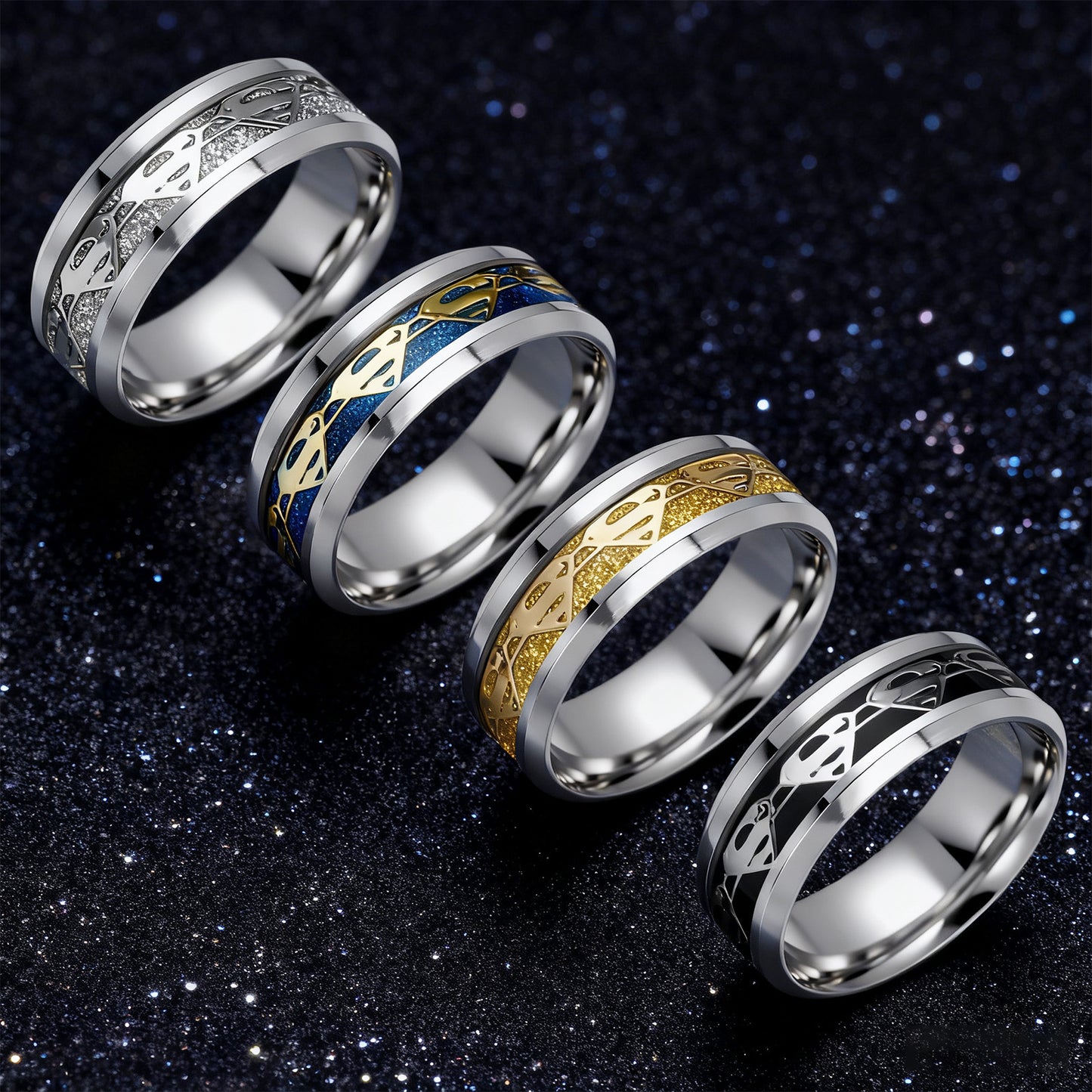 Planderful Superman Logo Ring Durable Steel Unisex Accessory For Comic Fans Size 7 To 12