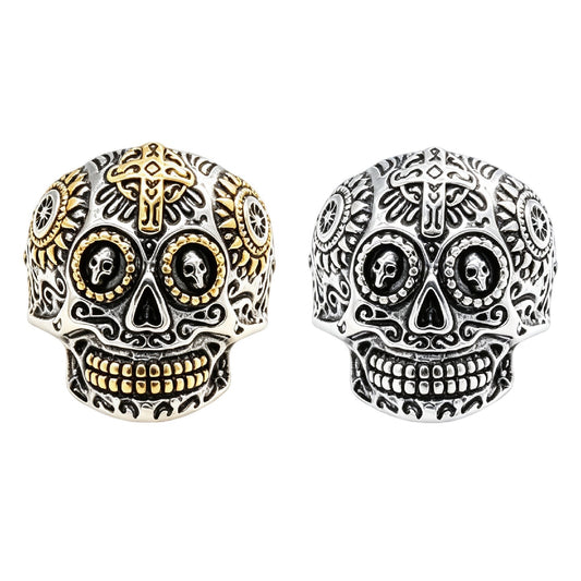 Day of the Dead Skull Titanium Steel Ring