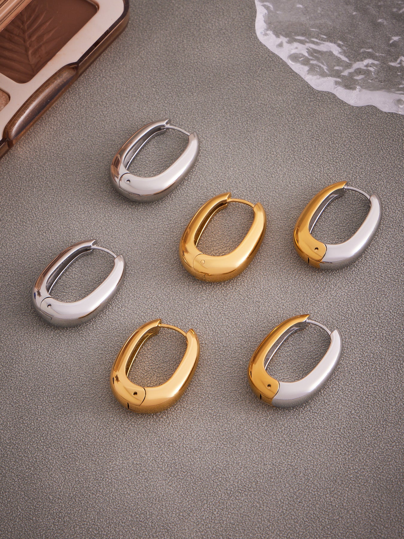 Planderful 18K Gold Plated U Shaped Earrings Minimalist Women