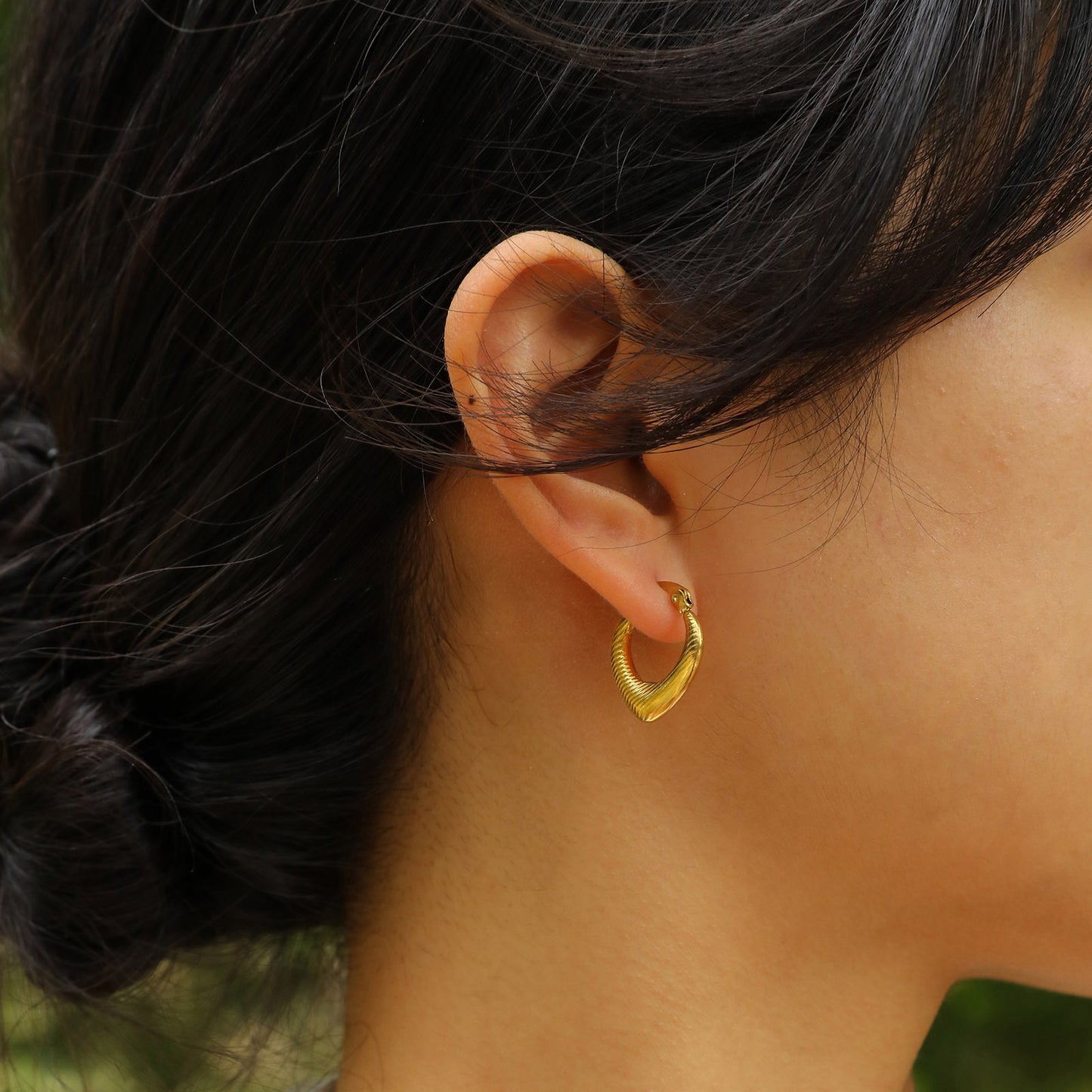 Fashion Personalized Women's Stainless Steel 18K Gold Earrings