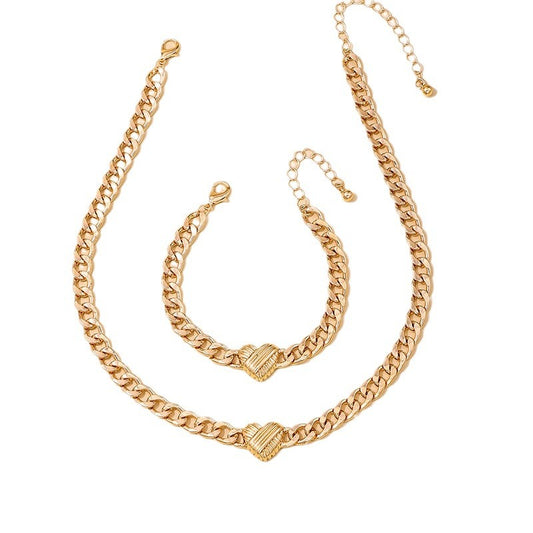 Fashionable Metal Chain Love Jewelry Set for Women - Vienna Verve Collection