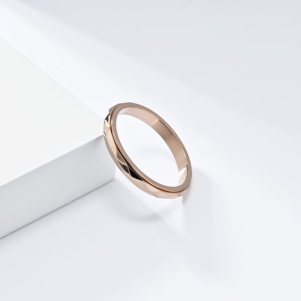 Steel Ring – Minimalist Geometric Rotating Rhombus