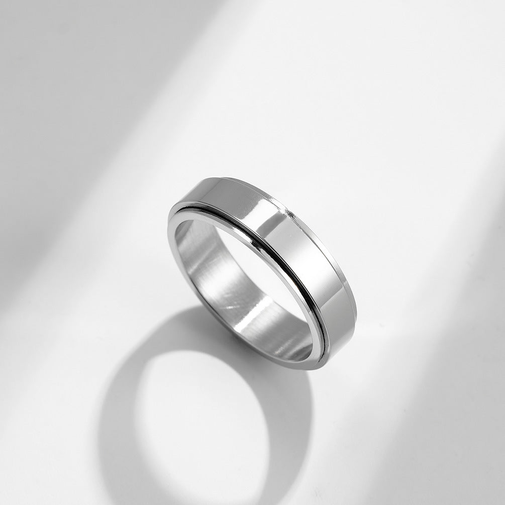 Cold Neutral Wind Genderless Stainless Steel Couple Ring