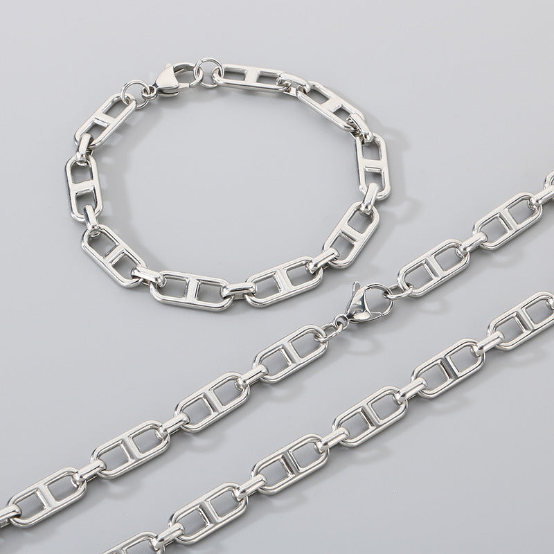 Hipster Hip Hop Japanese Chain Necklace Bracelet For Men