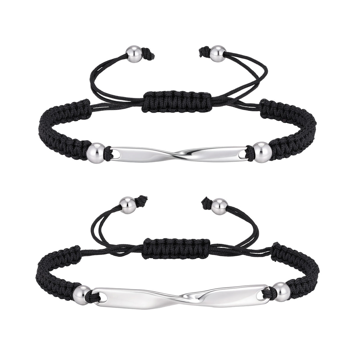 Braided Adjustable Mobius Stainless Steel Bracelet Unisex