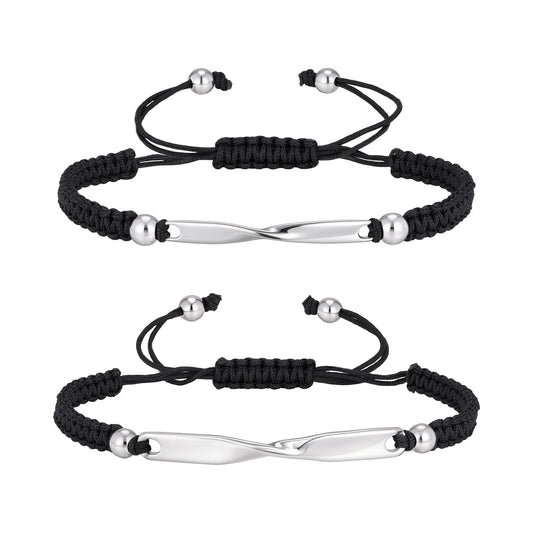 Braided Adjustable Mobius Stainless Steel Bracelet Unisex