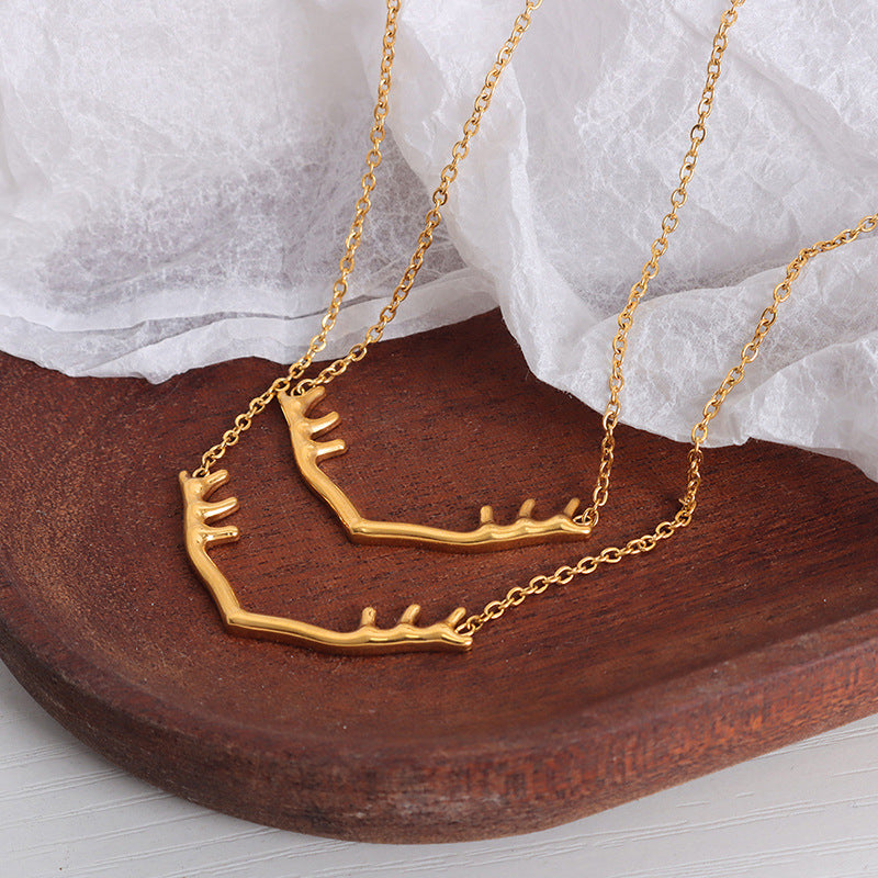 Elegant Titanium Steel Deer Necklace - A Stylish Statement Piece for Women