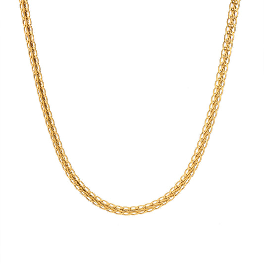Necklace Ladies Gold Stainless Steel Woven Handmade Chain