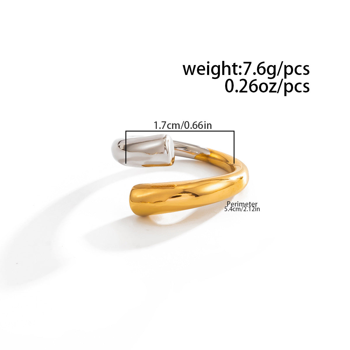 Planderful Vienna Verve Stainless Steel Mixed Color Splicing Ring For Women Opening Statement Jewelry