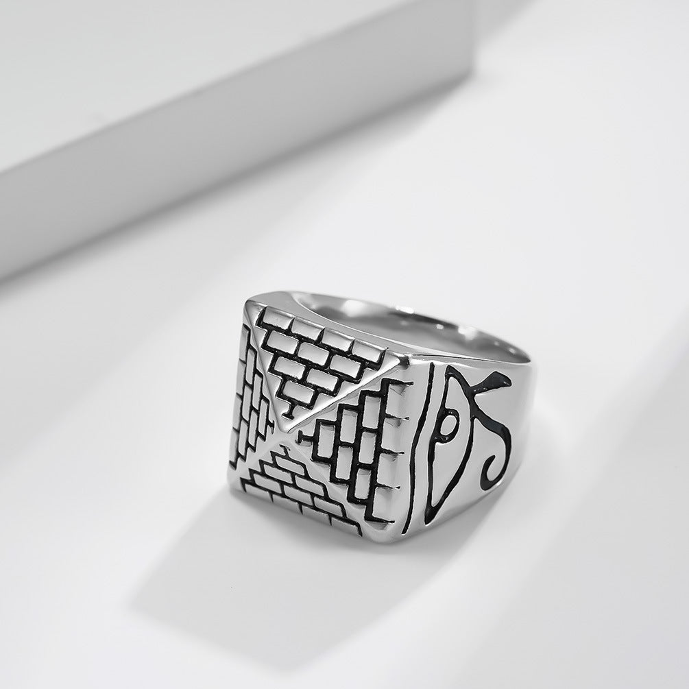 Egyptian Eye of Horus Pharaoh Ring for Discerning Men