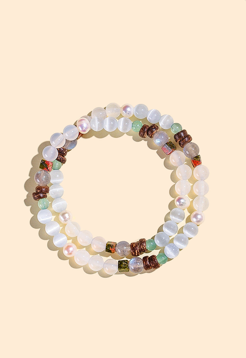 Planderful Fortune's Favor Bracelet – Elegant Pearl and Opal Design