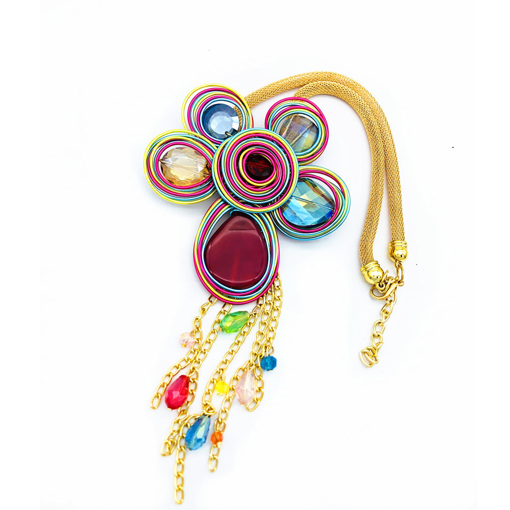 Planderful Savanna Rhythms Necklace Set – Handmade Glass and Alloy Design