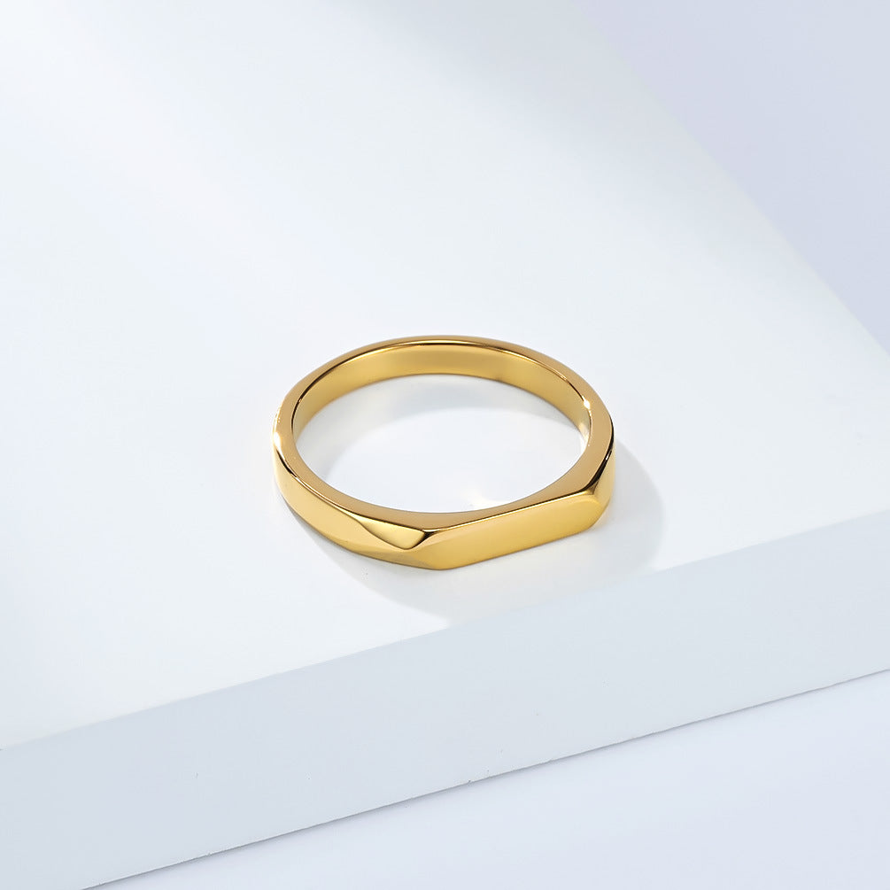 Planderful Geometric Titanium Steel Ring For Fashion Savvy Commuters Everyday Genie Collection