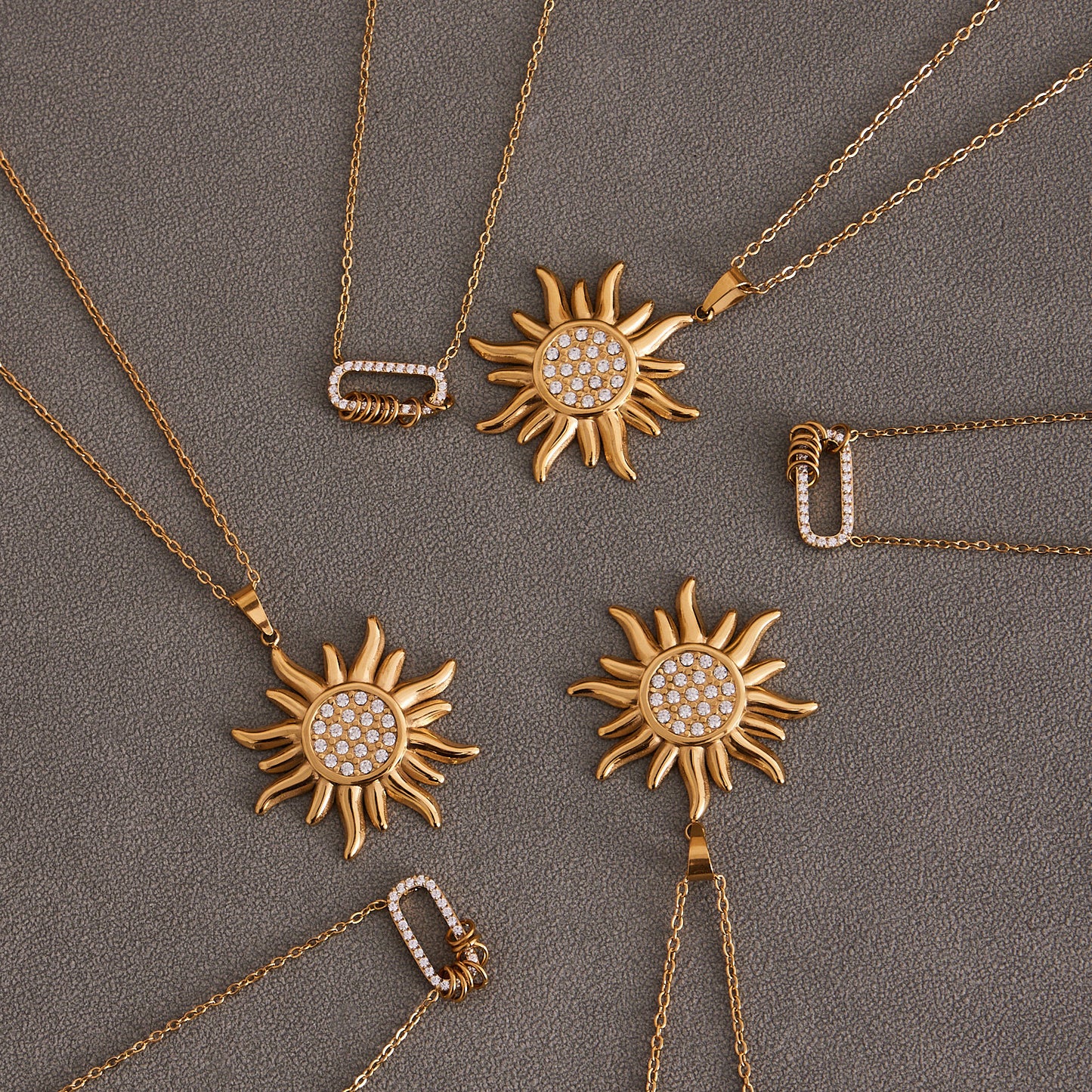 Planderful Premium Zircon Sun Pendant Necklace For Women