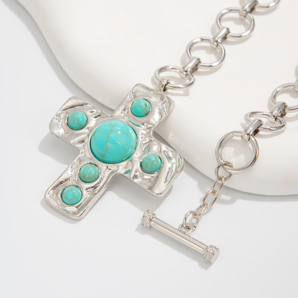 Hip-Hop Cross Toggle Chain Necklace