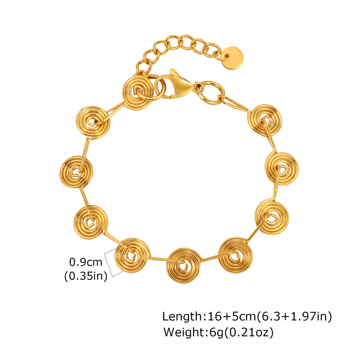Women's – Stainless Steel Geometric Spiral Bracelet Necklace