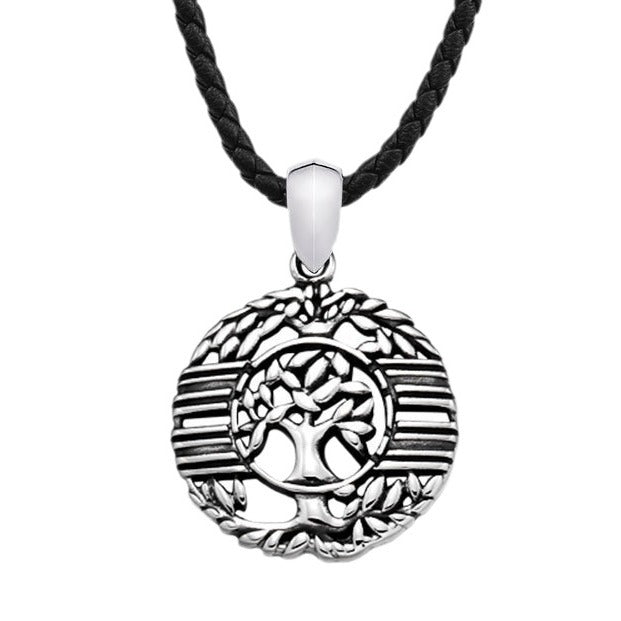 Personalized Retro Titanium Steel Tree of Life Pendant for Men - Cross-Border Stainless Steel Jewelry