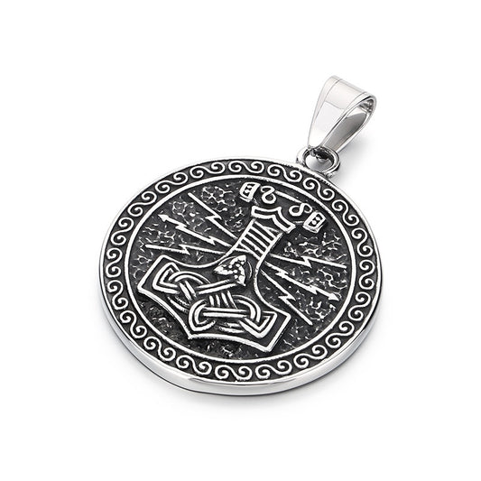 Planderful Viking Rune Pendant Double Sided Thor Hammer Men