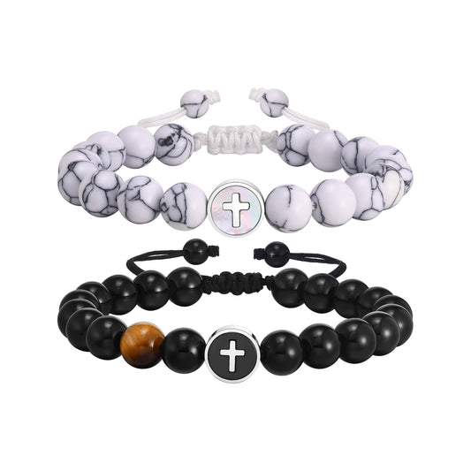 Cross Adjustable Stainless Steel Bracelet for Men