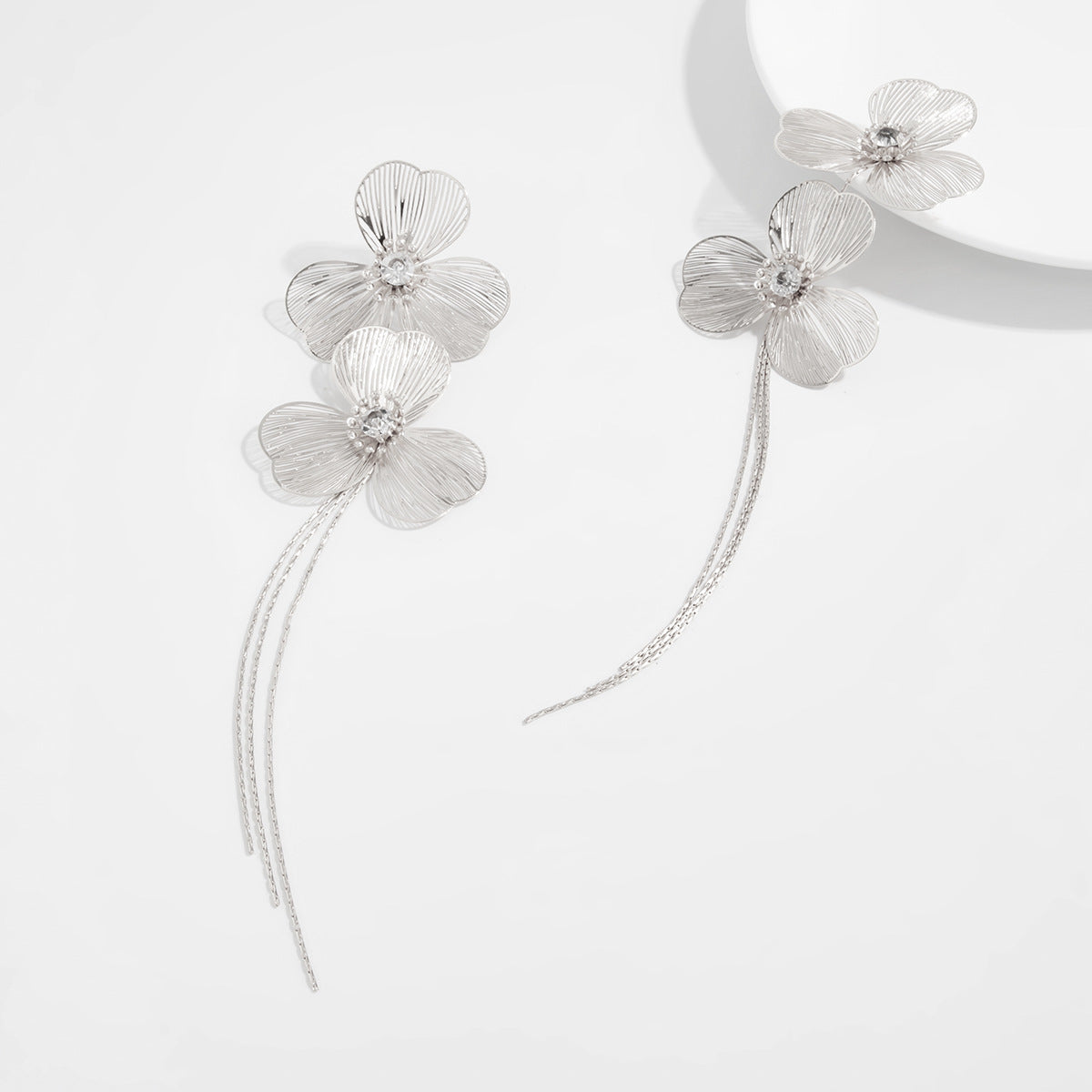 Ginkgo Biloba Flower Earrings With Long Snake Bone Chain Fringe For Elegant Women Planderful Vienna Verve Statement