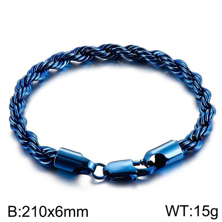 Titanium Steel – & Men's Buckle Twist Chain 4/6/8 Mm Twist Rope Chain Bracelet