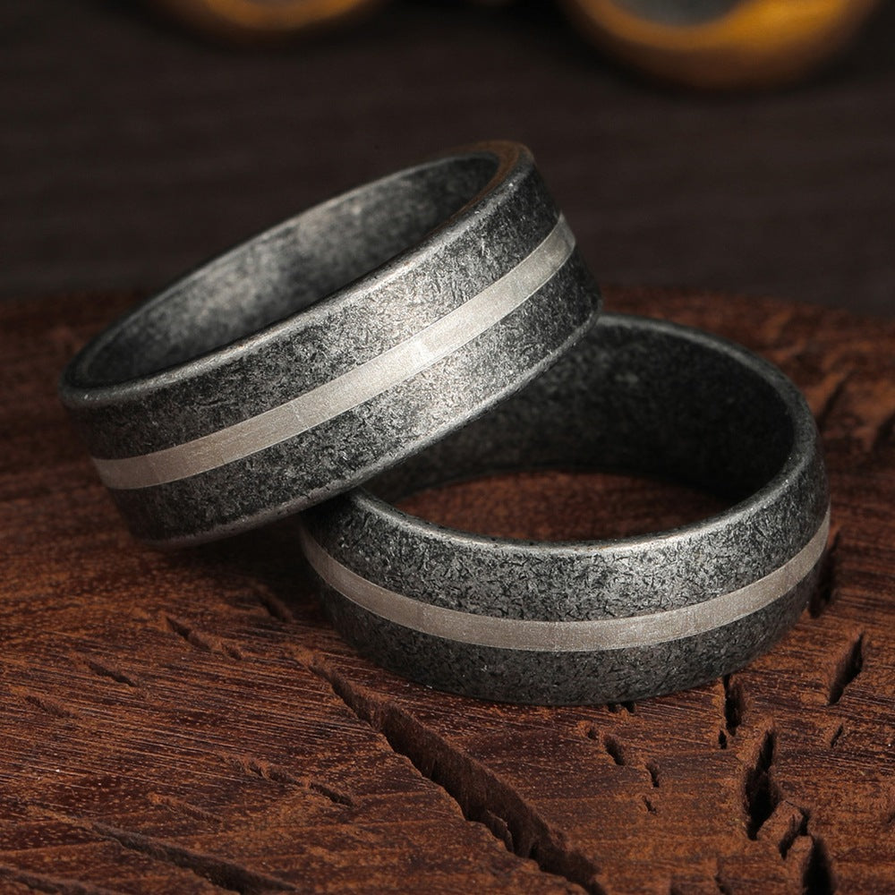 Stainless Steel Ring 8mm Line Design Retro Style Trendy For Men And Women Everyday Genie Planderful