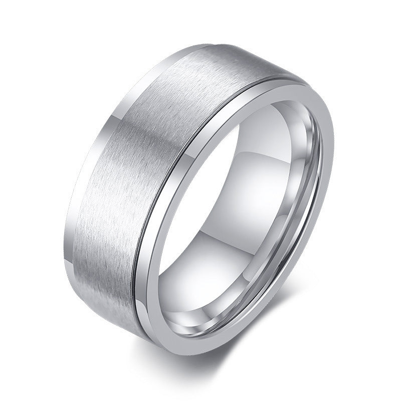 European And American Index Finger Joint Stainless Steel Rotary Decompression Ring Wholesale For Men