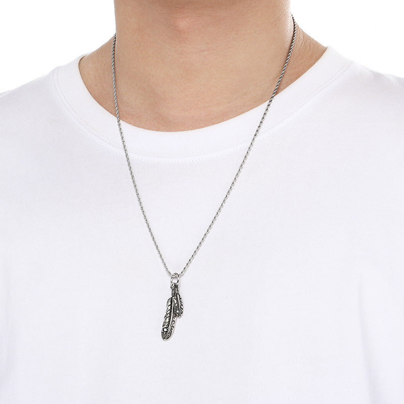 Planderful Vintage Cross Flower Mens Pendant Black Zircon