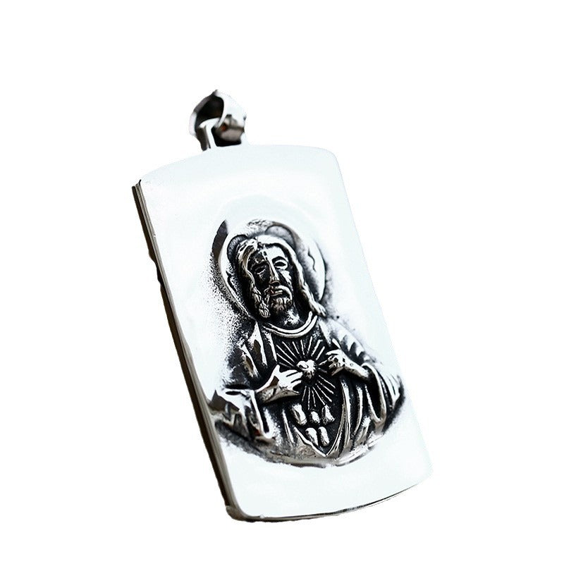 Retro Stainless Steel Letter Pendant Jewelry for Men - Cross Titanium Steel Design