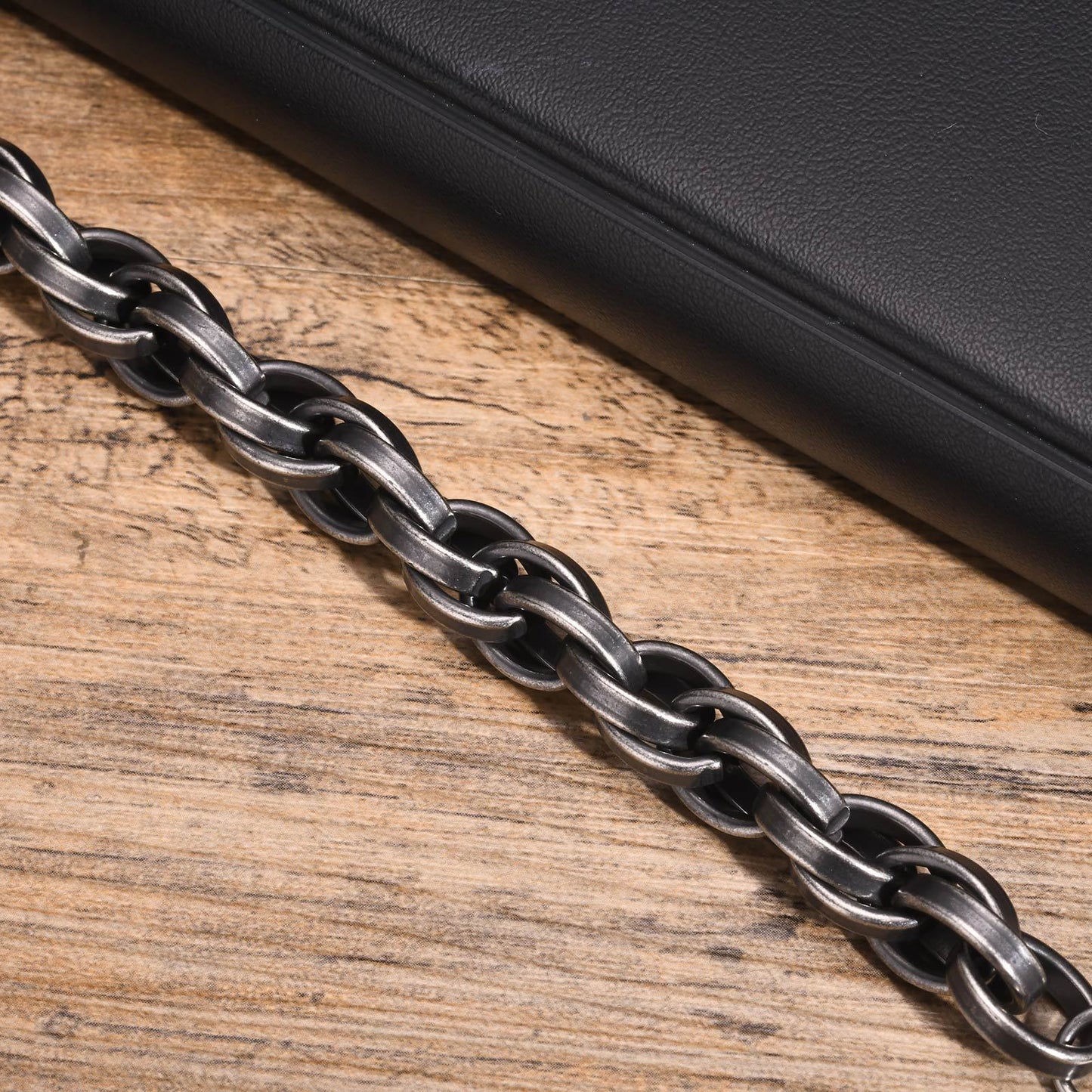 Stainless Steel Twist Twist Thick Bracelet Vintage Grey Men's Jewelry