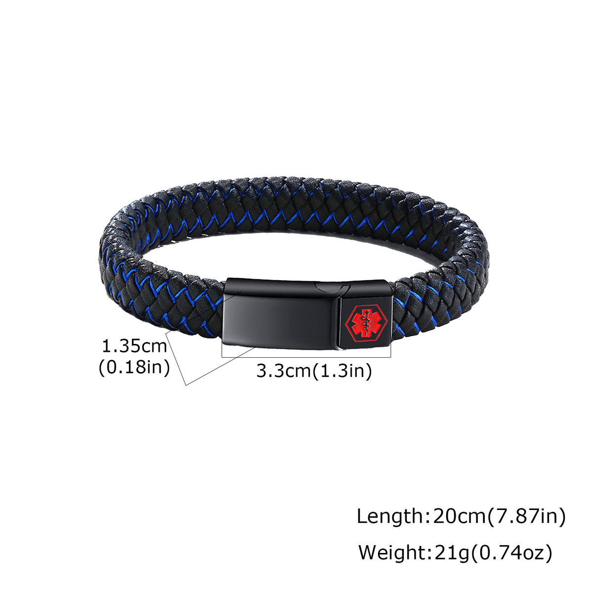 Textured Black Stainless Steel Bracelet for Men