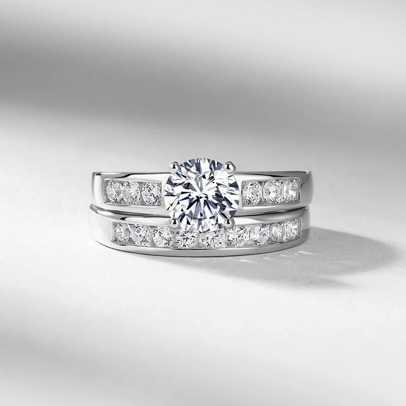 Planderful Stackable Moissanite Sterling Silver Ring – 6.5 × 6.5 mm, 1 ct – Style 3