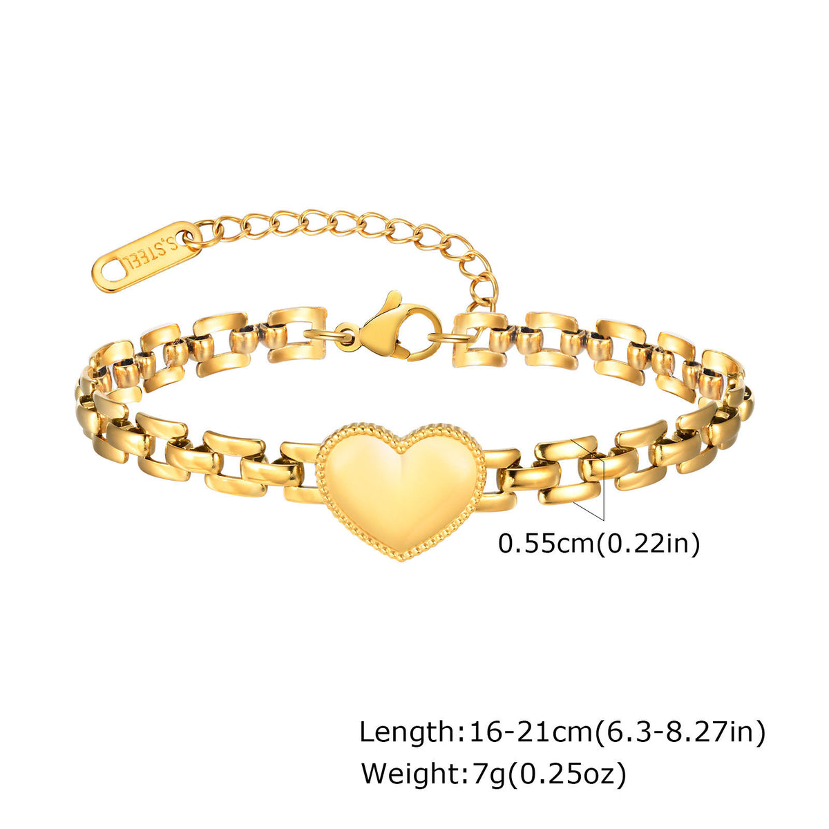 Heart Stainless Steel Bracelet for Women